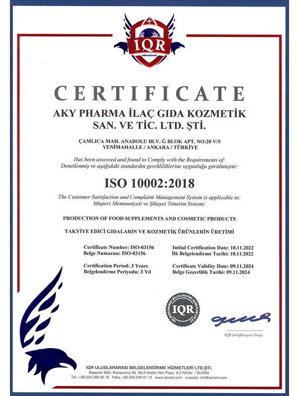 ISO 10002 Sertifikası