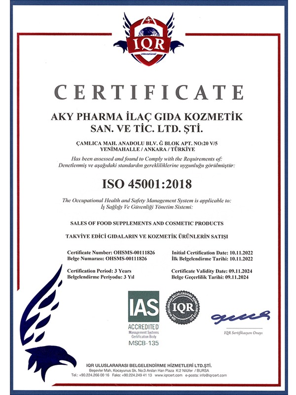 ISO 45001 Sertifikası